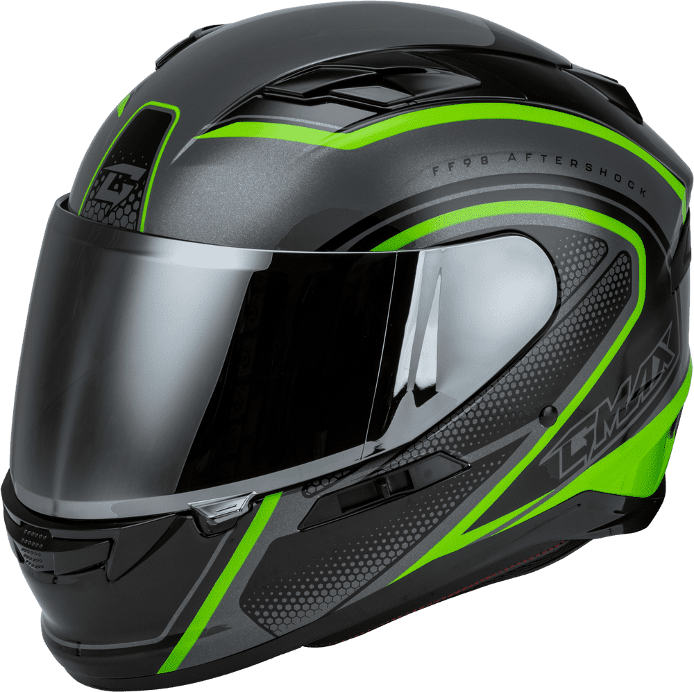 Ff 98 Aftershock Helmet Grey/Neon Green XL Ff 98 Aftershock Helmet Grey/Neon Green XL