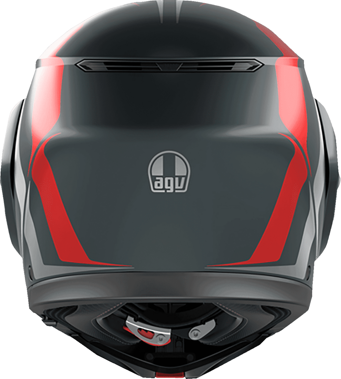 AGV-Resia-Street-Modular-Motorcycle-Helmet-Matte-Grey-Silver-Red-back-view
