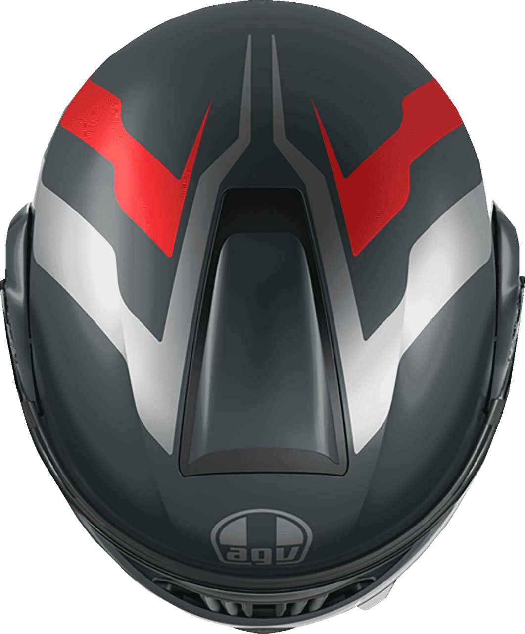 AGV-Resia-Street-Modular-Motorcycle-Helmet-Matte-Grey-Silver-Red-top-view