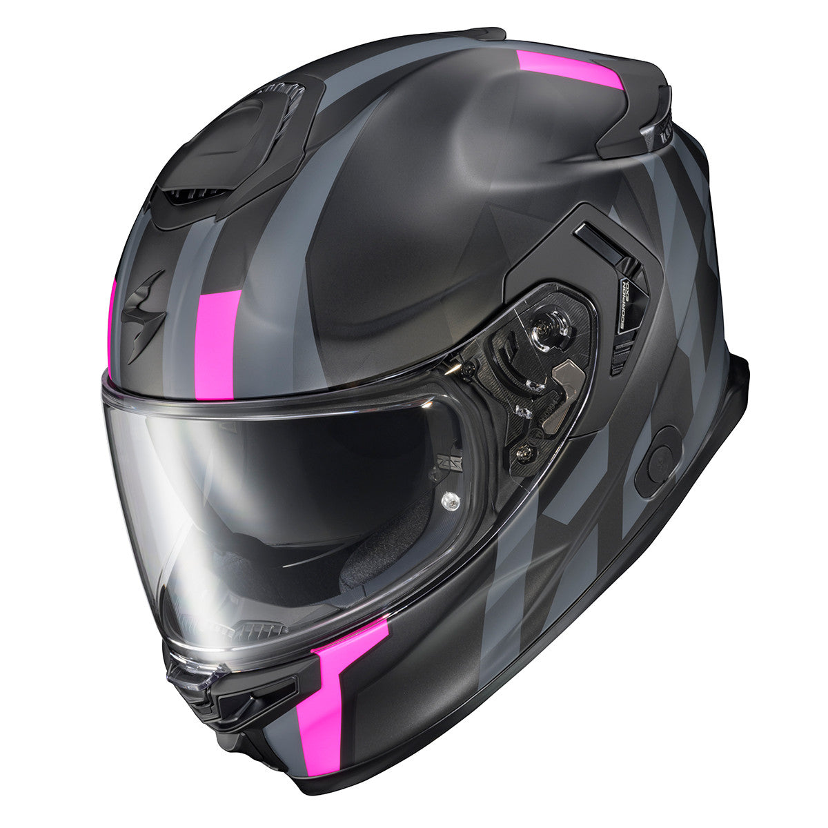 Scorpion-Exo-Apex-Eclipse-Pivot-Full-Face-Motorcycle-Helmet-Pink-clear-visor