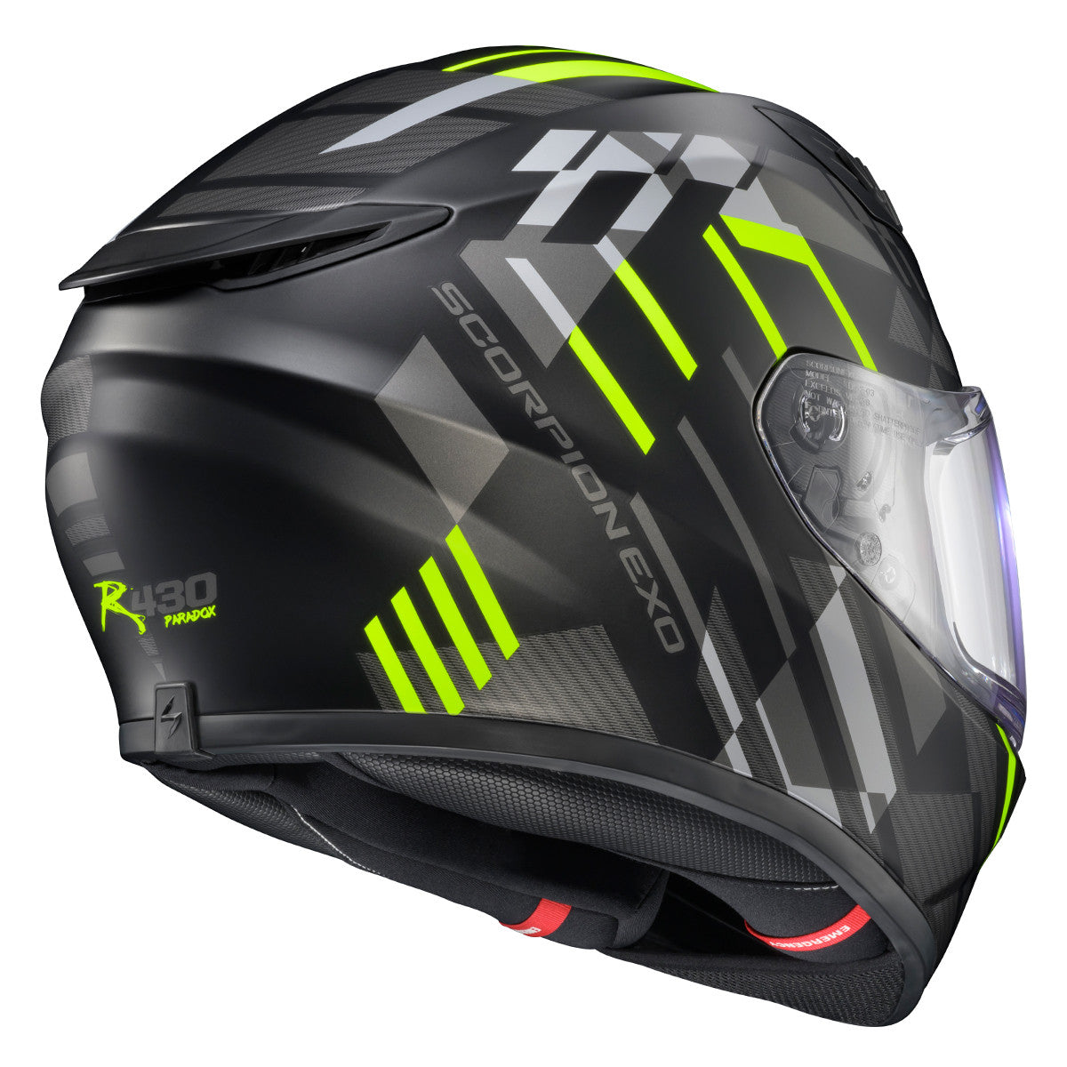 Scorpion-EXO-R430-Paradox-Full-Face-Motorcycle-Helmet-Hi-Viz-Rear-Side