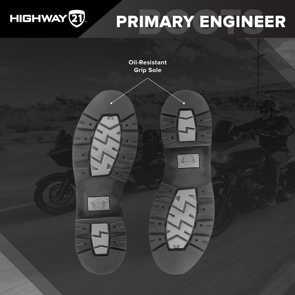 Highway 21 Primary Engineer Mens Motorcycle Riding Boots