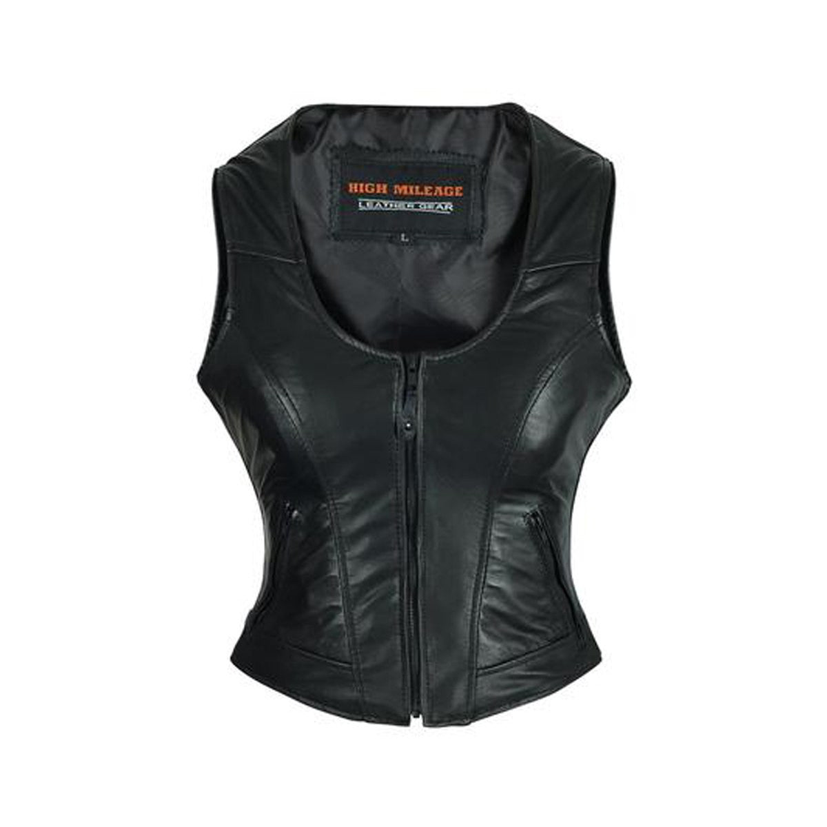 High Mileage Women Lady Biker Leather Motorcycle Vest