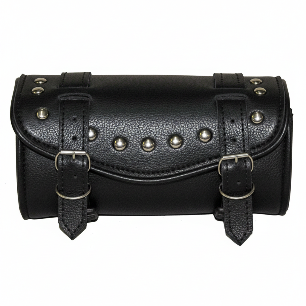 Vance Black Hard Shell Studded Motorcycle Tool Bag