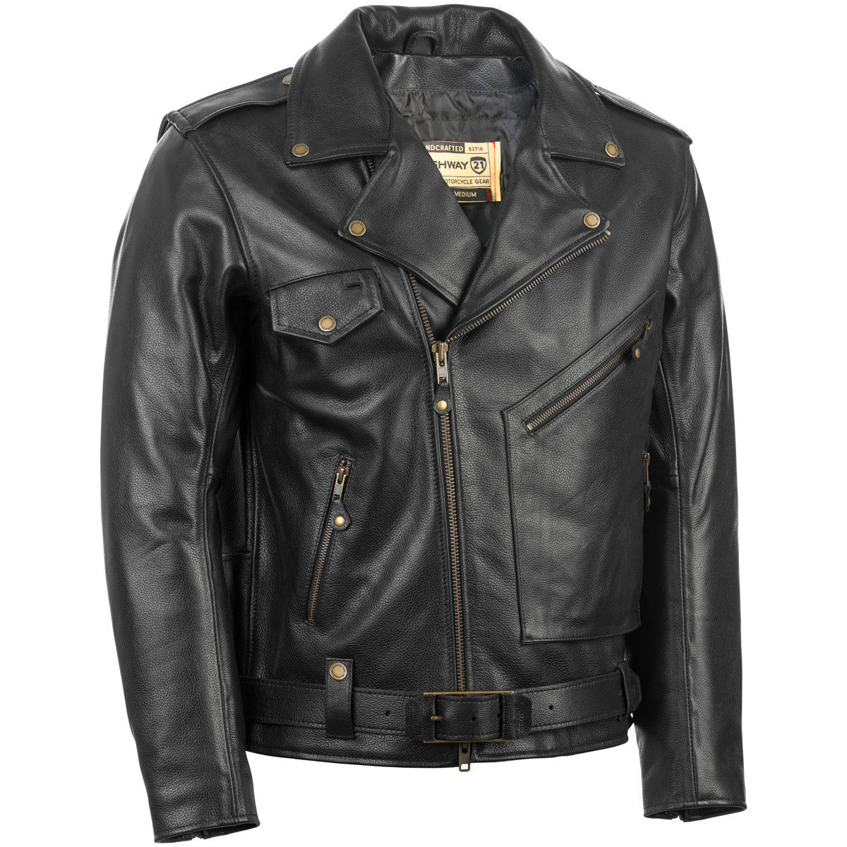 り*ん様 UJOH Motorcycle Coat M783-C50-901 Men's 613 Moto Leather Jacket, Wax Horsehide – Crush on Retro