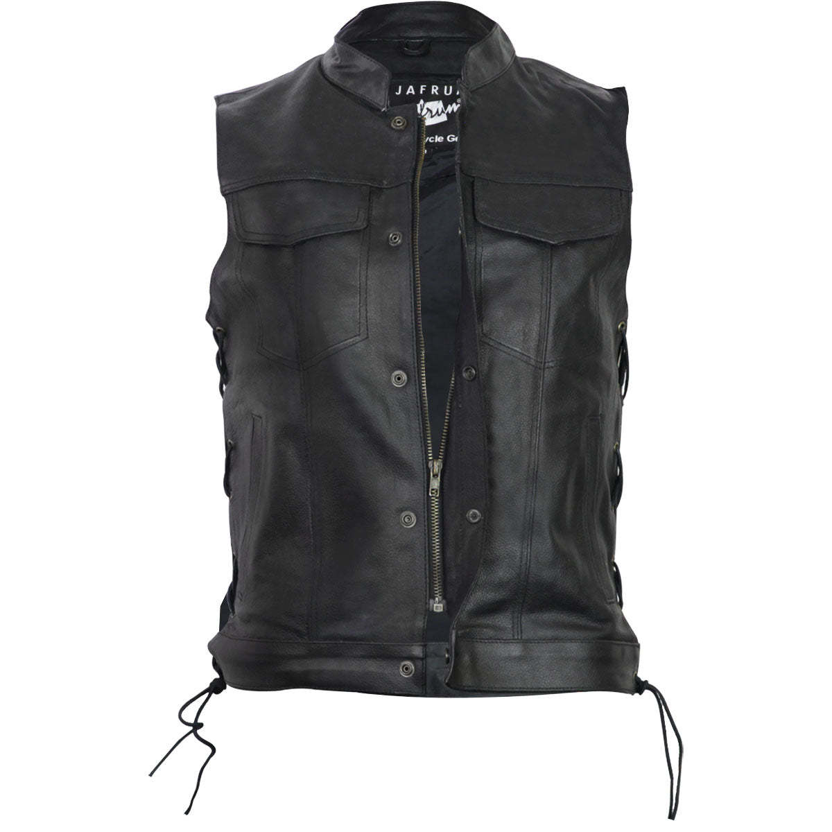 Jafurm Men's Leather Motorcycle Club Vest