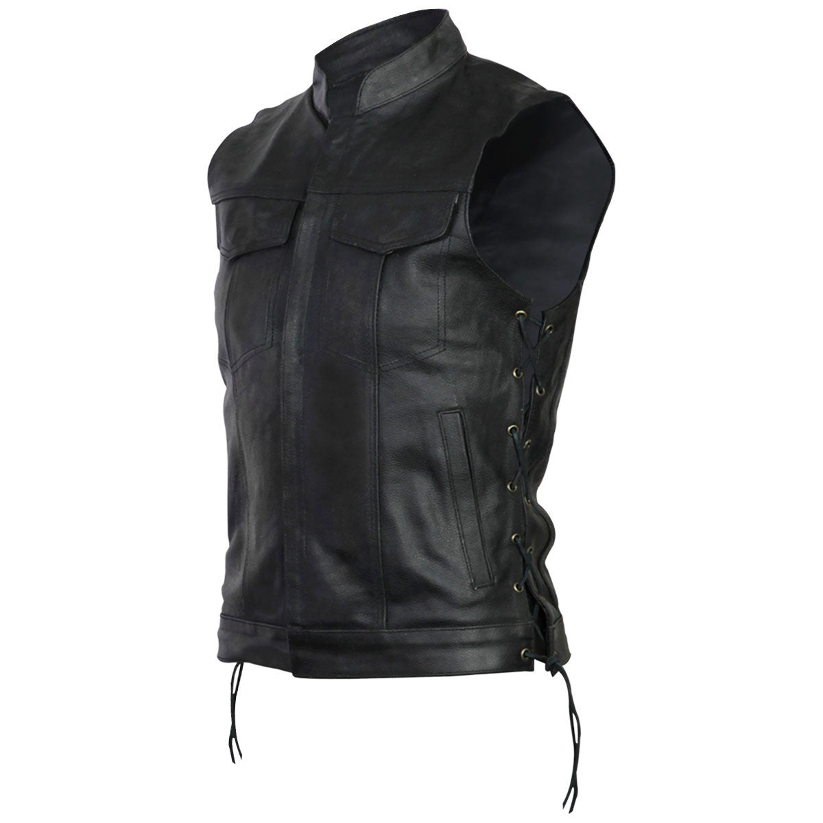 Jafurm Men's Leather Motorcycle Club Vest