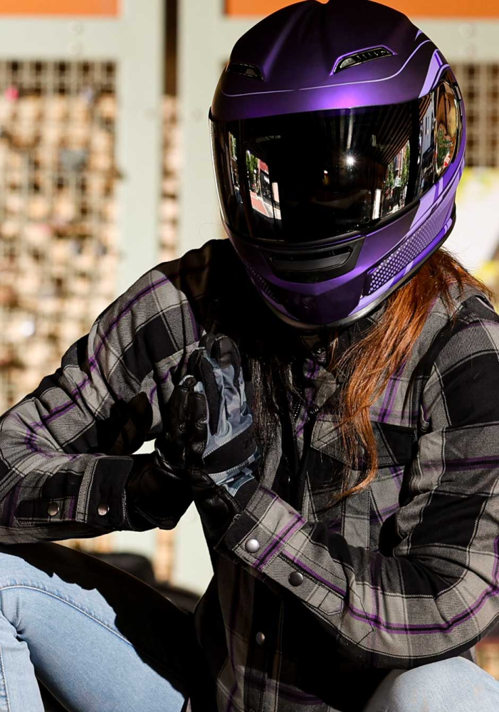 Z1R Jackal Dark Matter Purple Full Face Motorcycle Helmet