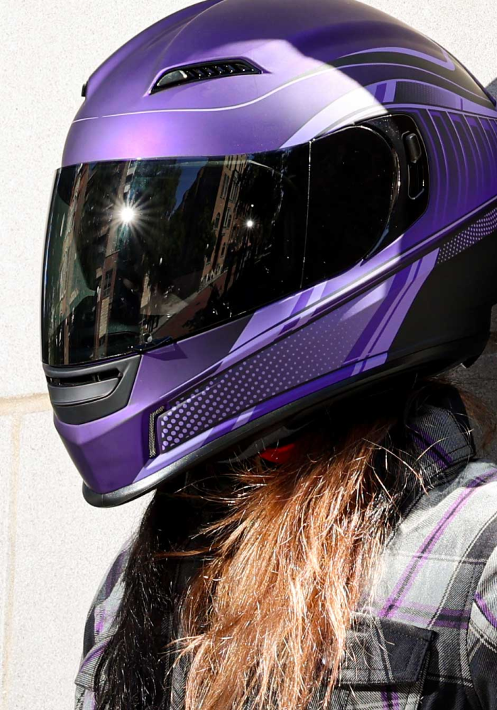 Z1R Jackal Dark Matter Purple Full Face Motorcycle Helmet