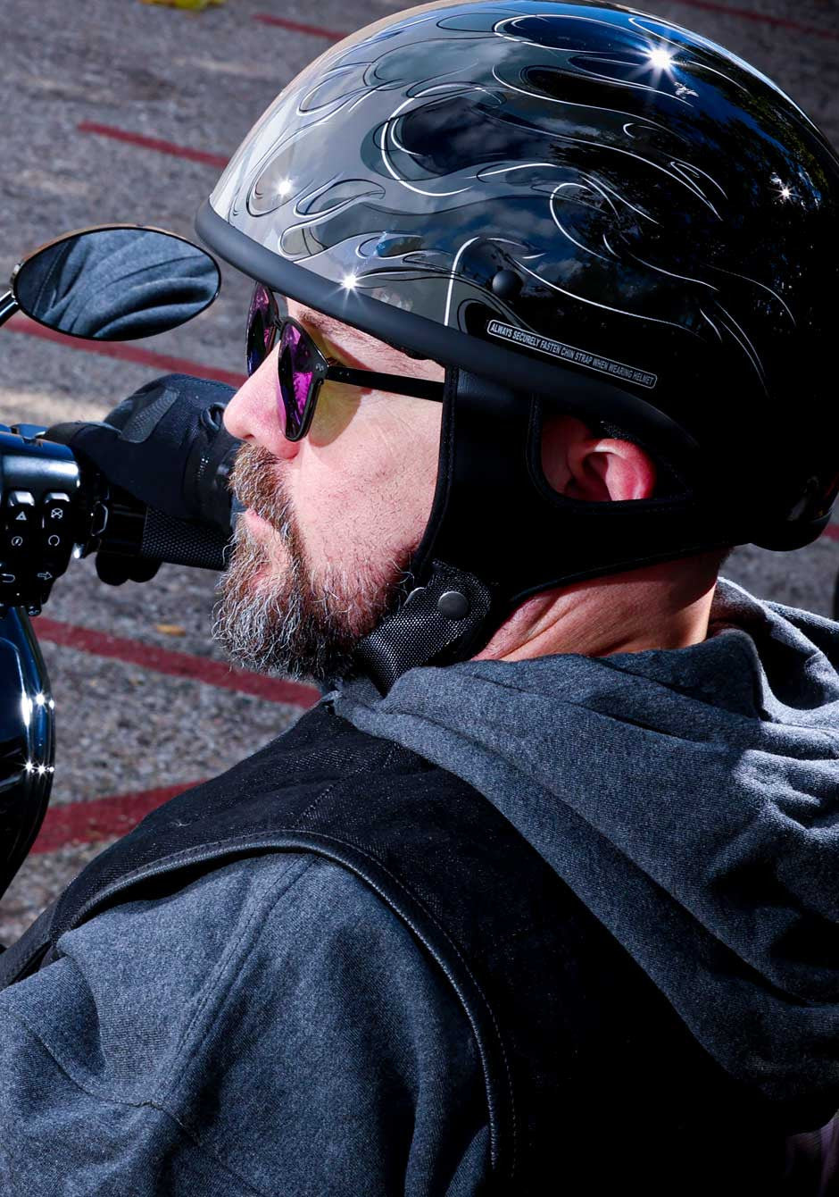 Z1R CC Beanie Hellfire Half Face Motorcycle Helmet