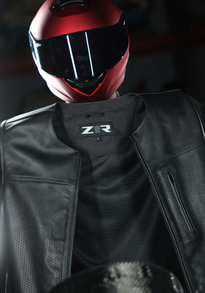 Z1R Men's Patriot perforated Leather Motorcycle Vest