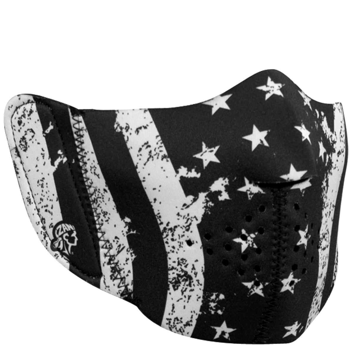 Zan Headgear Black & White Flag Half Mask