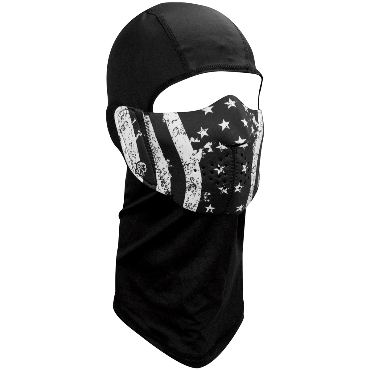 Zan Headgear Black & White Flag Half Mask