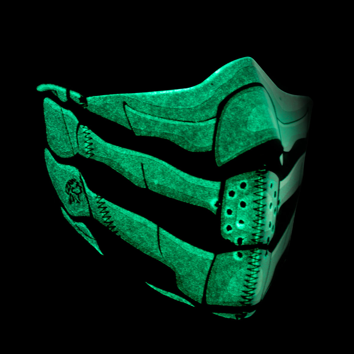 Zan Headgear Bone Breath Glow in the Dark Half Mask