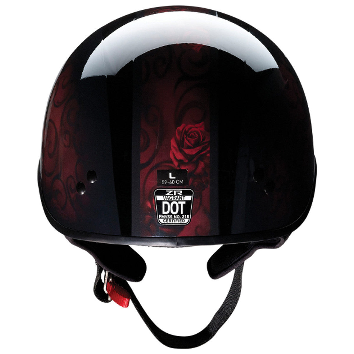 Z1R Vagrant Red Catrina Helmet - Back View