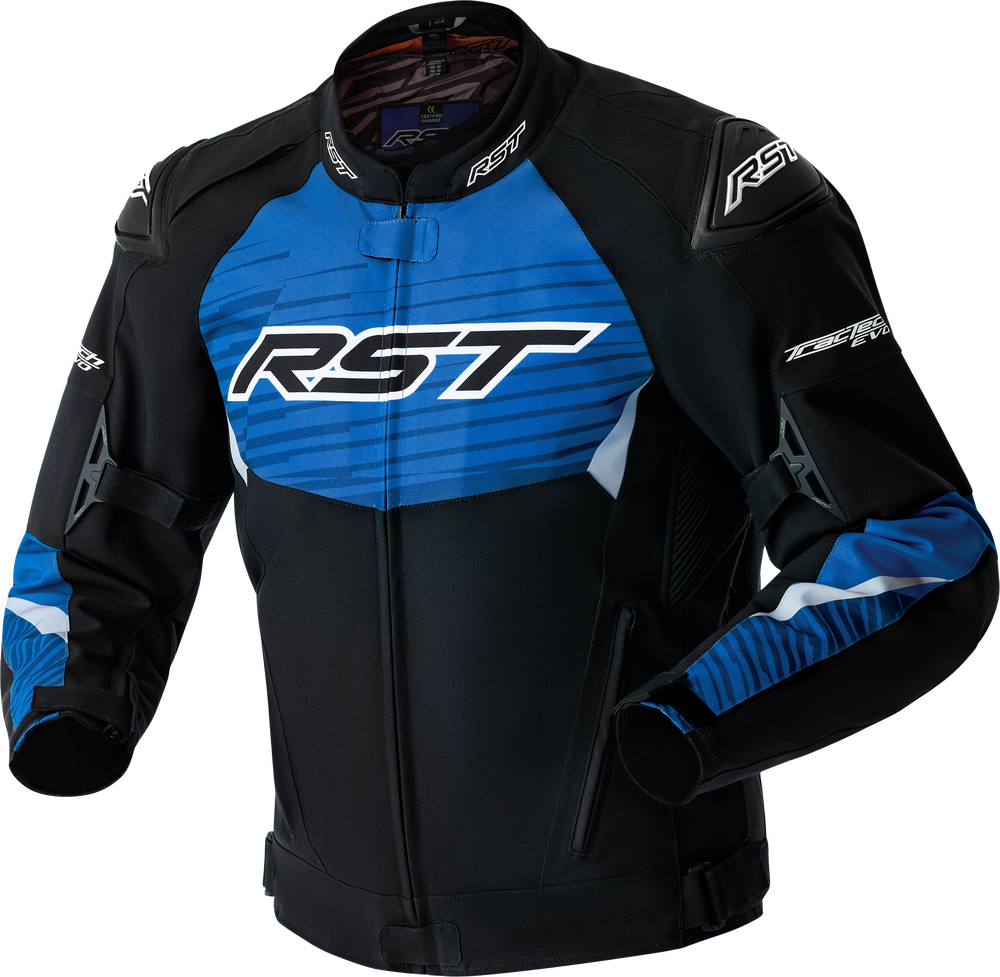 RST Moto Men's Tractech Evo D3O Textile Motorcycle Jacket - Black/Blue