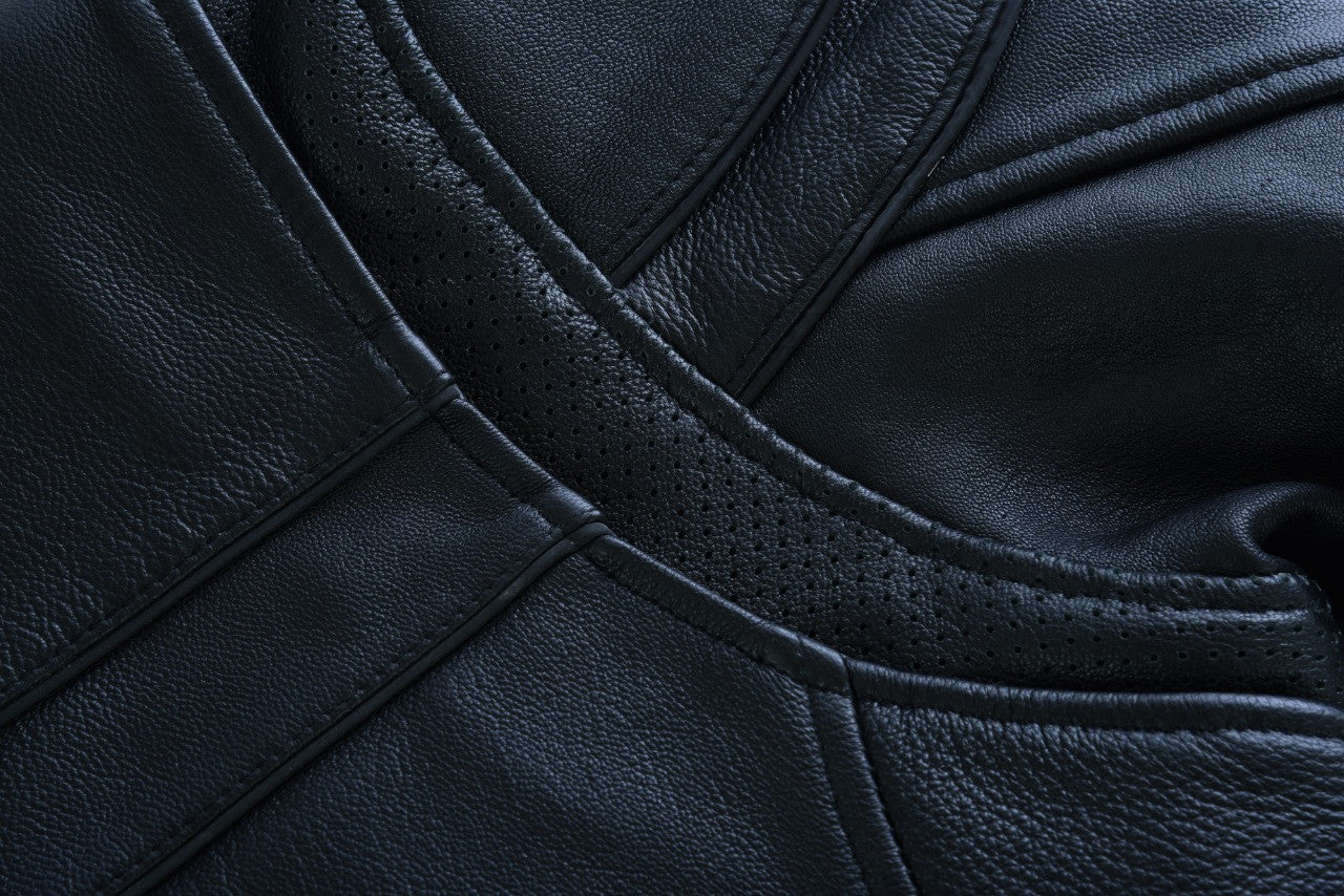 Vance Leather VL631 Women's Black Soft Cowhide Leather Sporty Scooter Crossover Biker Motorcycle Riding Jacket - close ups