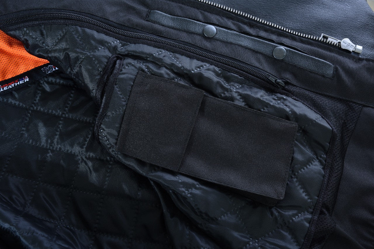 Vance Leather VL631 Women's Black Soft Cowhide Leather Sporty Scooter Crossover Biker Motorcycle Riding Jacket - close ups