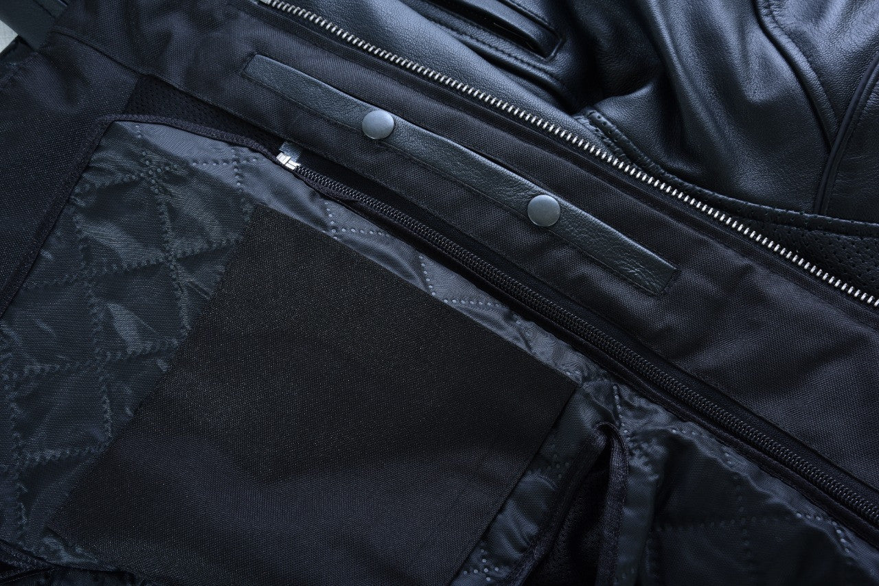 Vance Leather VL631 Women's Black Soft Cowhide Leather Sporty Scooter Crossover Biker Motorcycle Riding Jacket - close ups