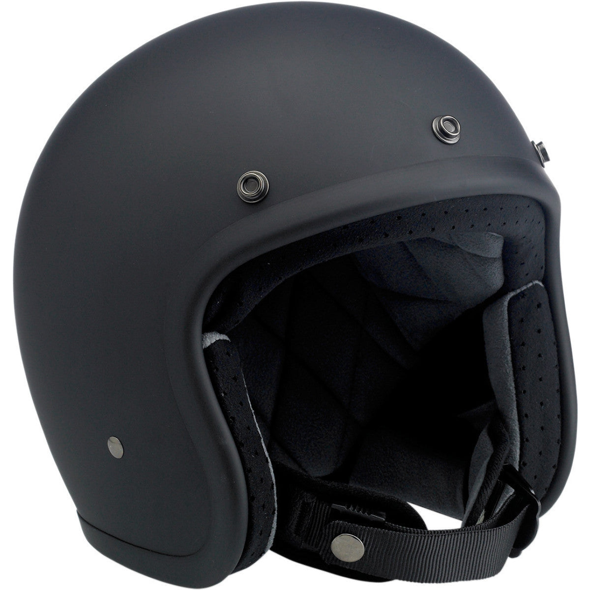 Biltwell Bonanza Flat Black Open Face Helmet - Team Motorcycle