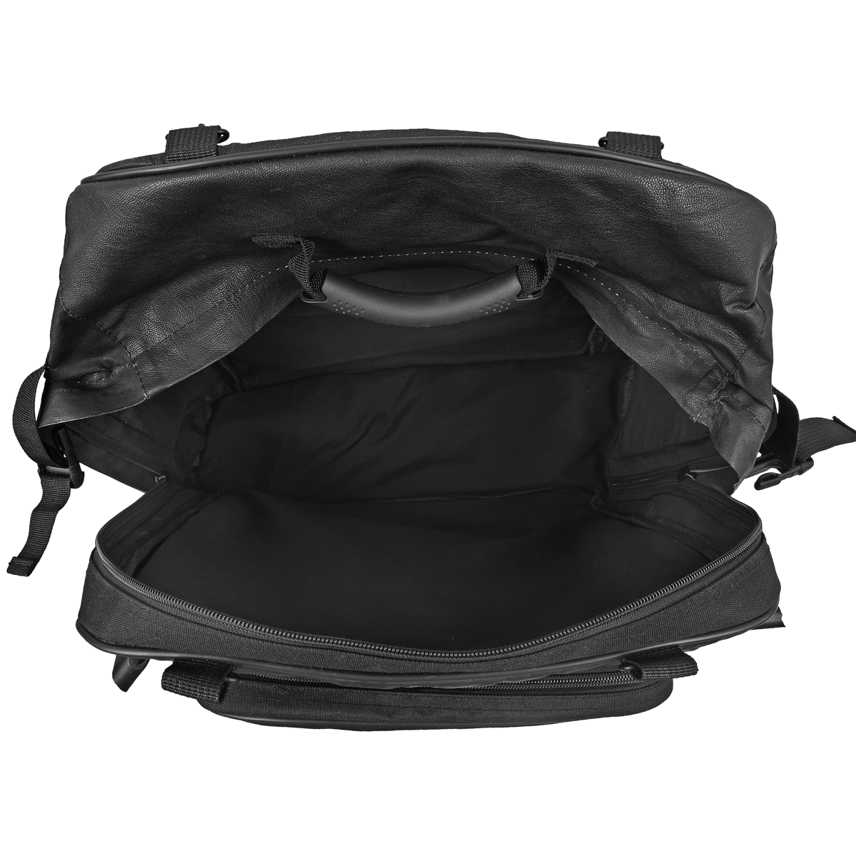 Vance-VS326-Rival-Series-3pc-Rock-Design-Top-grain-High-Quality-Leather-Sissy-Bar-Bag-Set-open-view