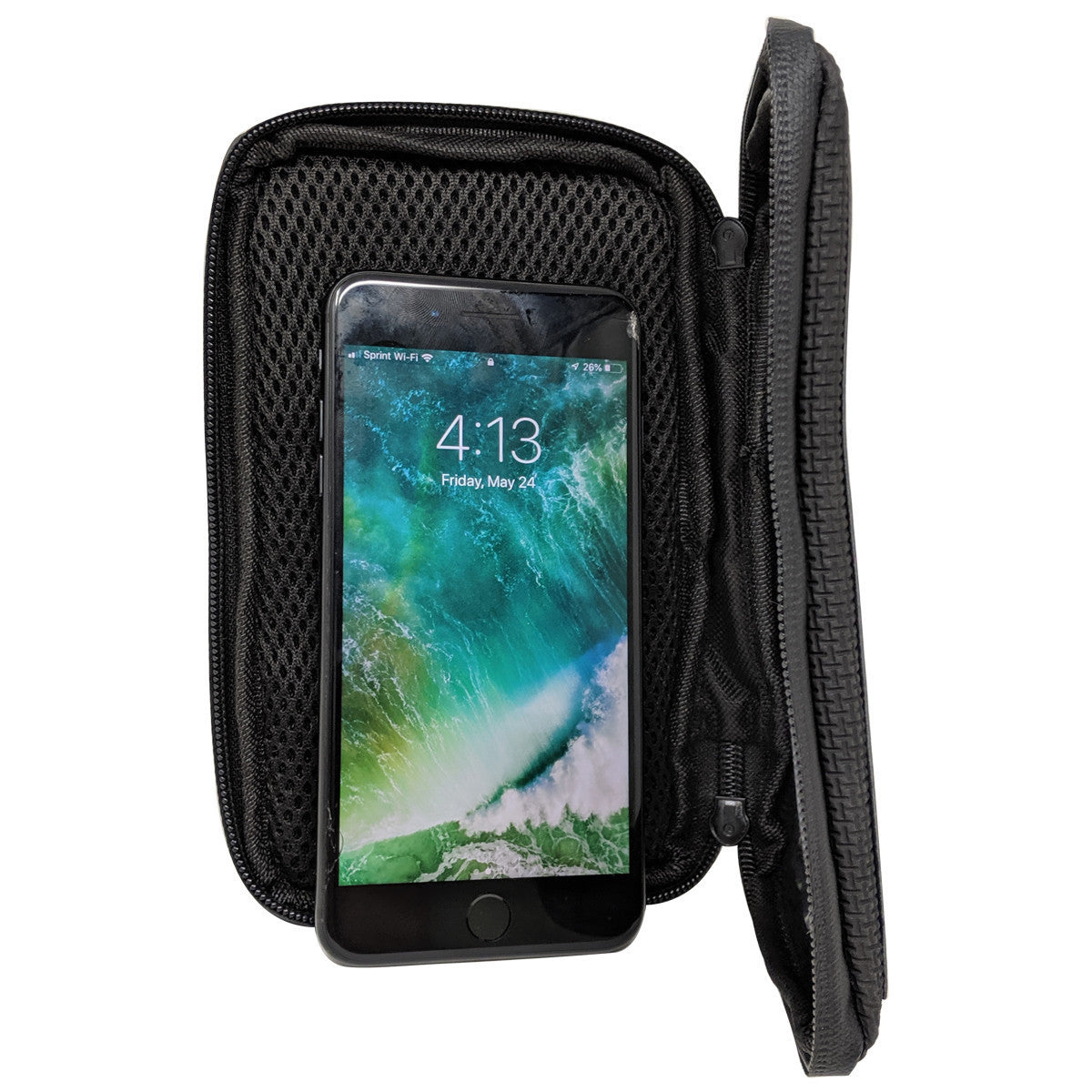 Vance VS419 Cell Phone and GPS Holder Magnetic Motorcycle Tank Bag - Open View