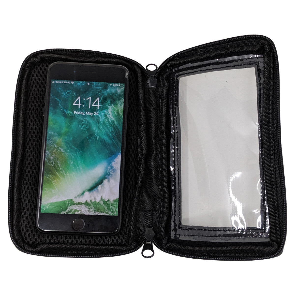 Vance VS419 Cell Phone and GPS Holder Magnetic Motorcycle Tank Bag - Open View