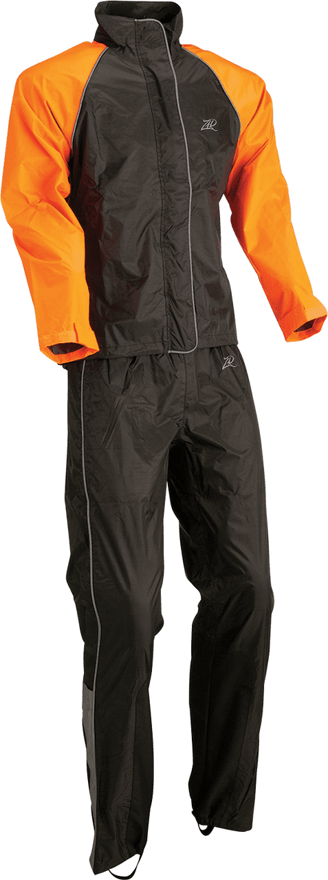 Z1R-Womens-2-Piece-Rainsuit-Motorcycle-Rain-Gear-black-orange-main