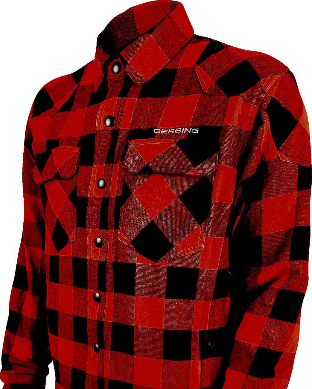 Gerbing Men's 7V Battery Heated Flannel Shirt - Red - Side View