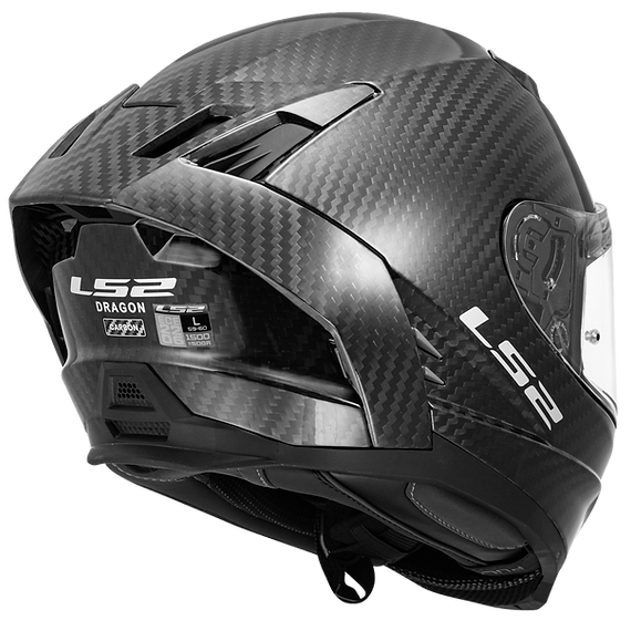LS2 Dragon Carbon Solid Full Face Motorcycle Helmet W/ SunShield