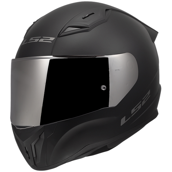 LS2 Centric Solid Full Face Motorcycle Helmet W/Silver Iridium Shield