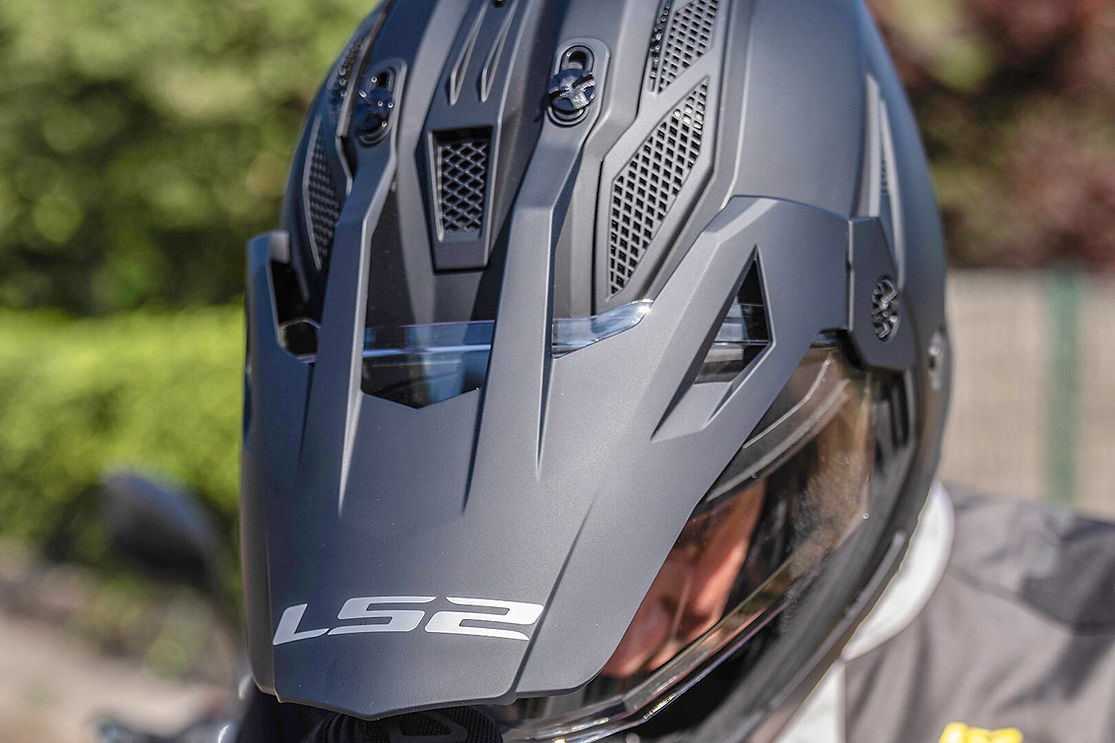 LS2 Blaze II Solid Adventure Motorcycle Helmet w/ SunShield
