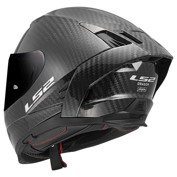LS2 Dragon Carbon Solid Full Face Motorcycle Helmet W/ SunShield
