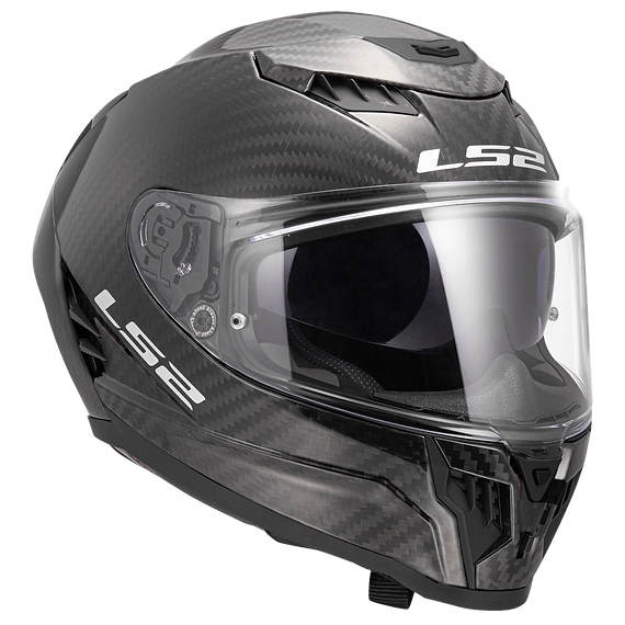 LS2 Dragon Carbon Solid Full Face Motorcycle Helmet W/ SunShield