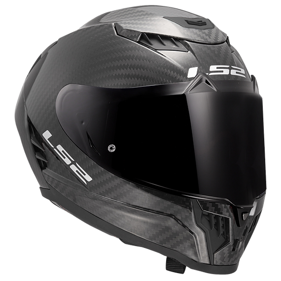 LS2 Dragon Carbon Solid Full Face Motorcycle Helmet W/ SunShield