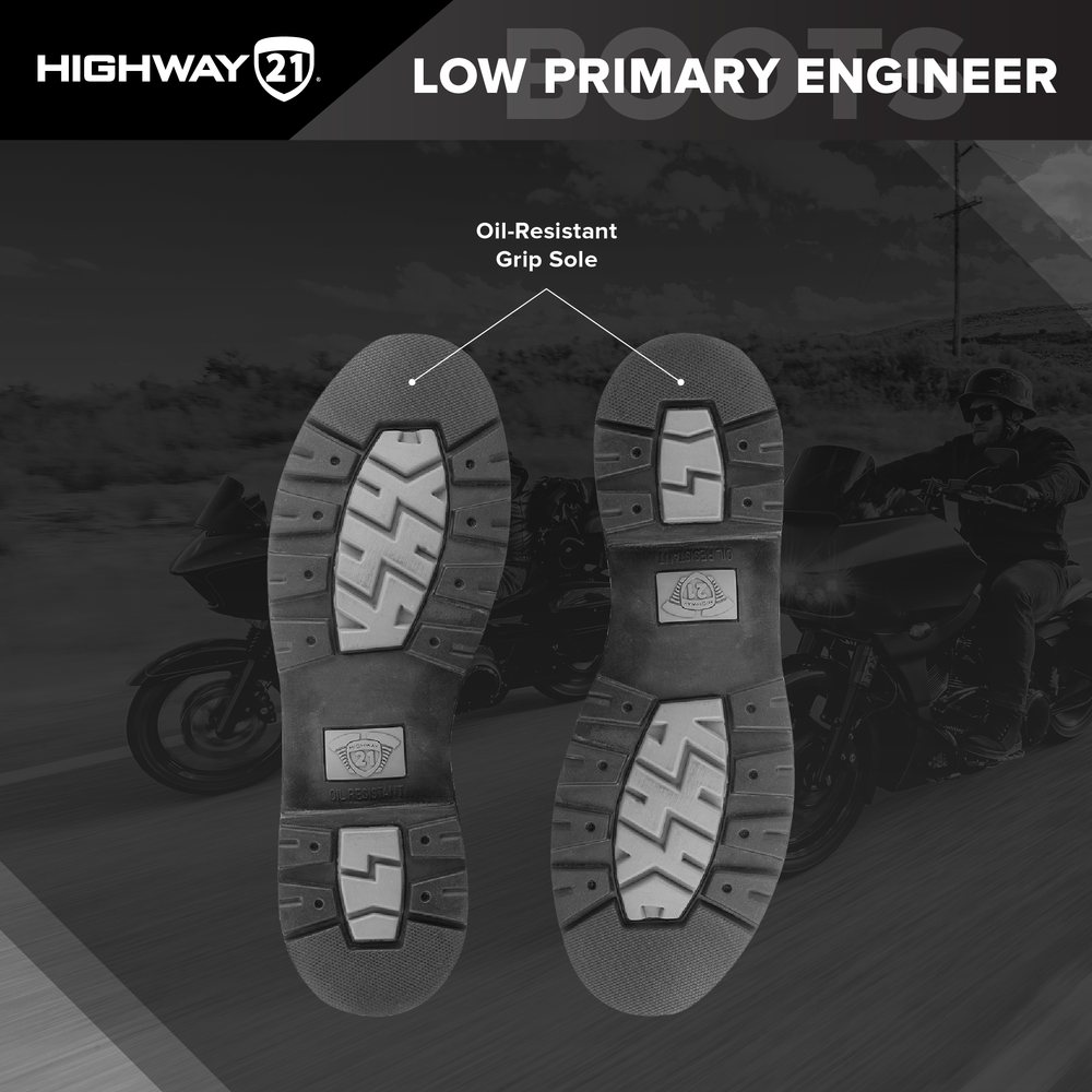 Highway 21 Primary Low Engineer Mens Motorcycle Riding Boots