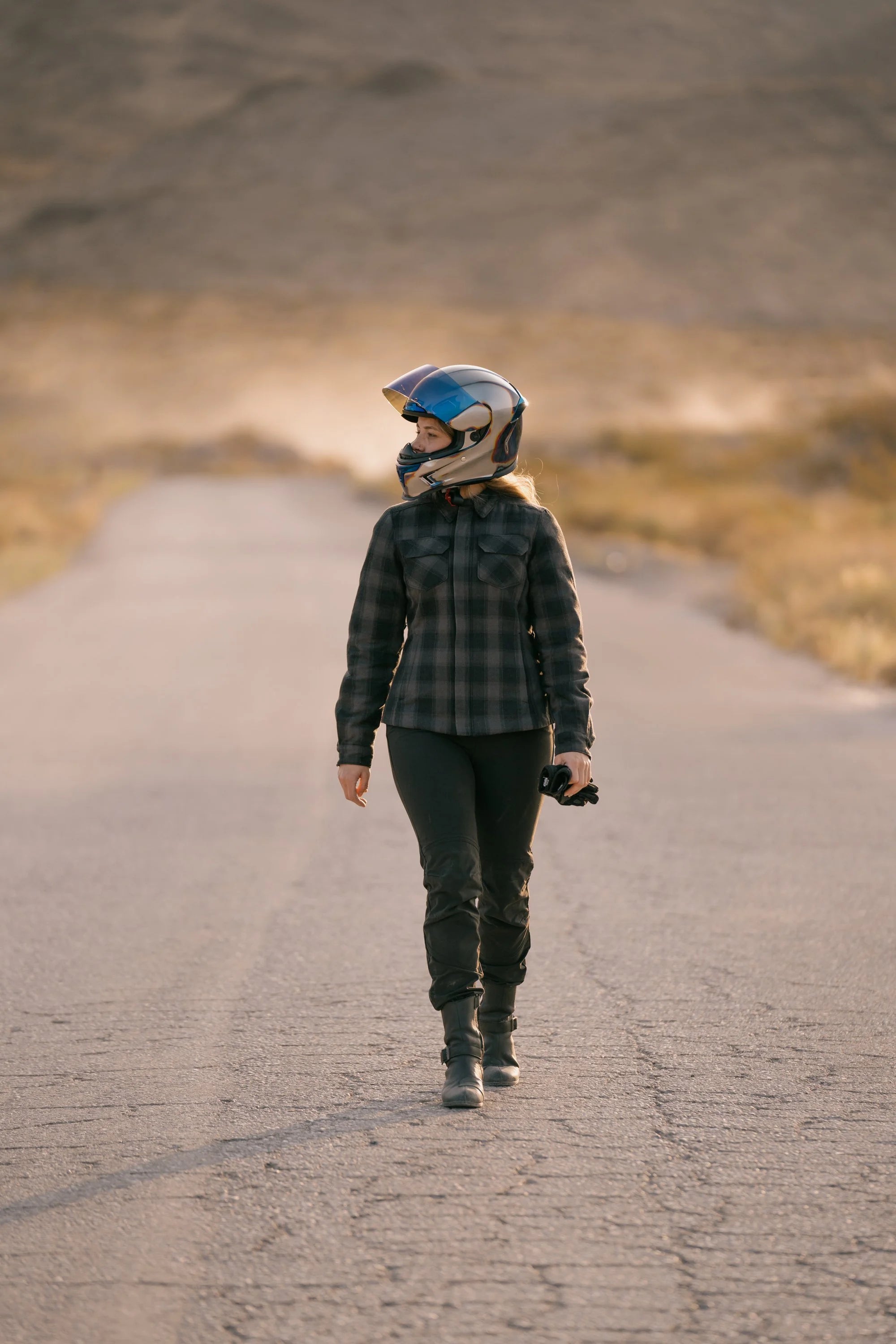 Icon Women's Fallblock Armored Motorcycle Flannel Shirt