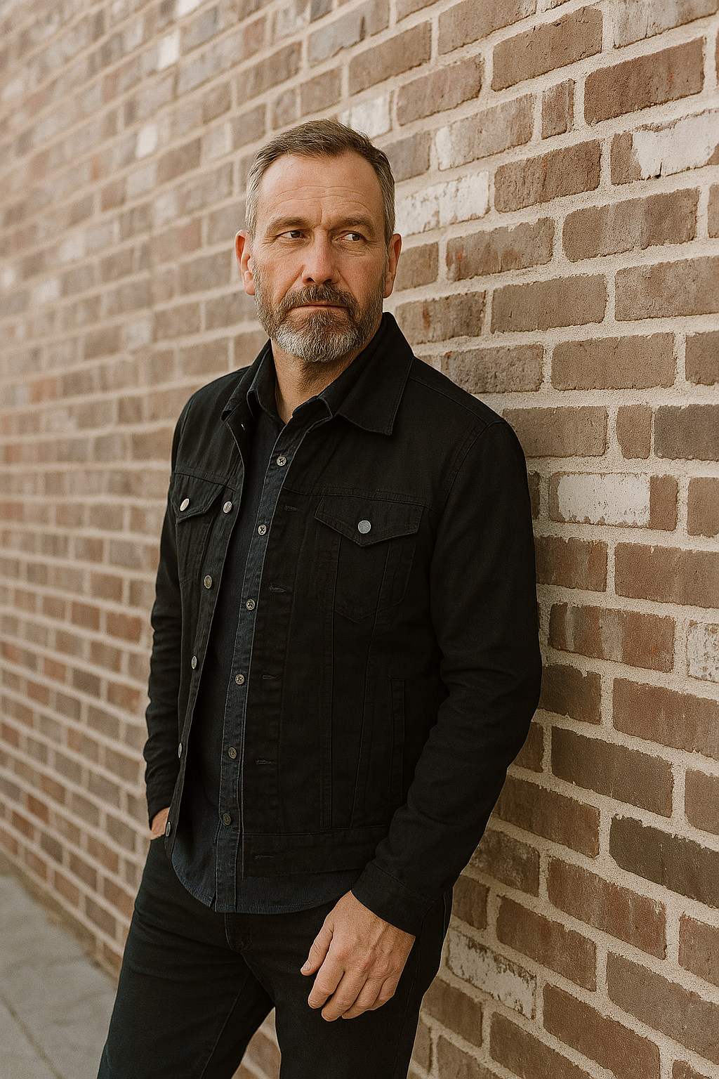 Vance VB510BK Men's Black Heavy Duty Denim Button Front Motorcycle