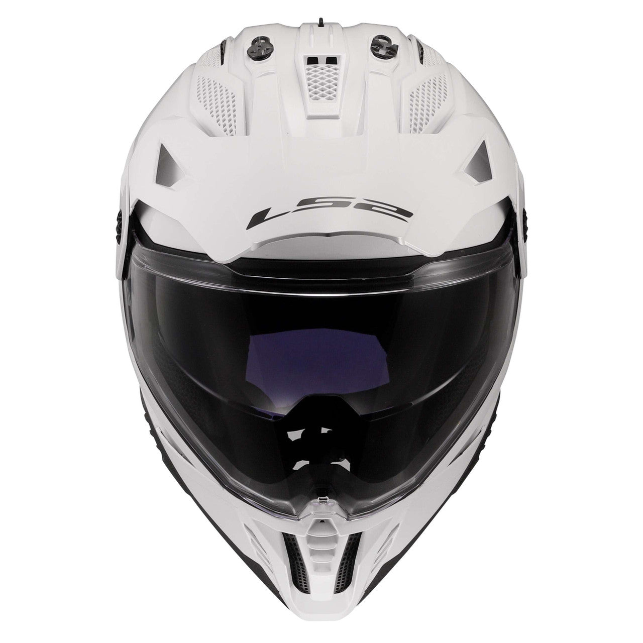 ls2-blaze-ii-solid-adventure-motorcycle-helmet-w-sunshield-gloss-white-front-view