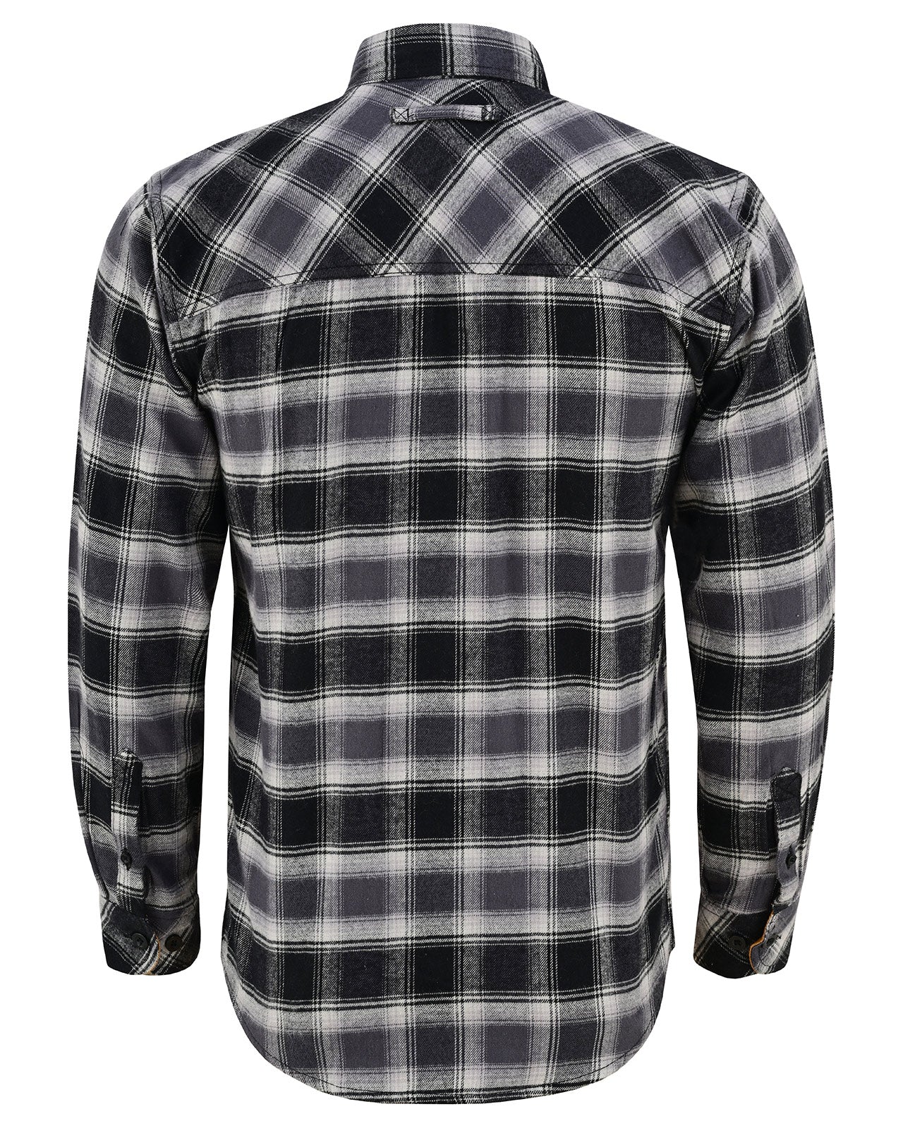 Castlerock Men's Long Sleeve Plaid Button Down Casual Flannel Shirt - Back View