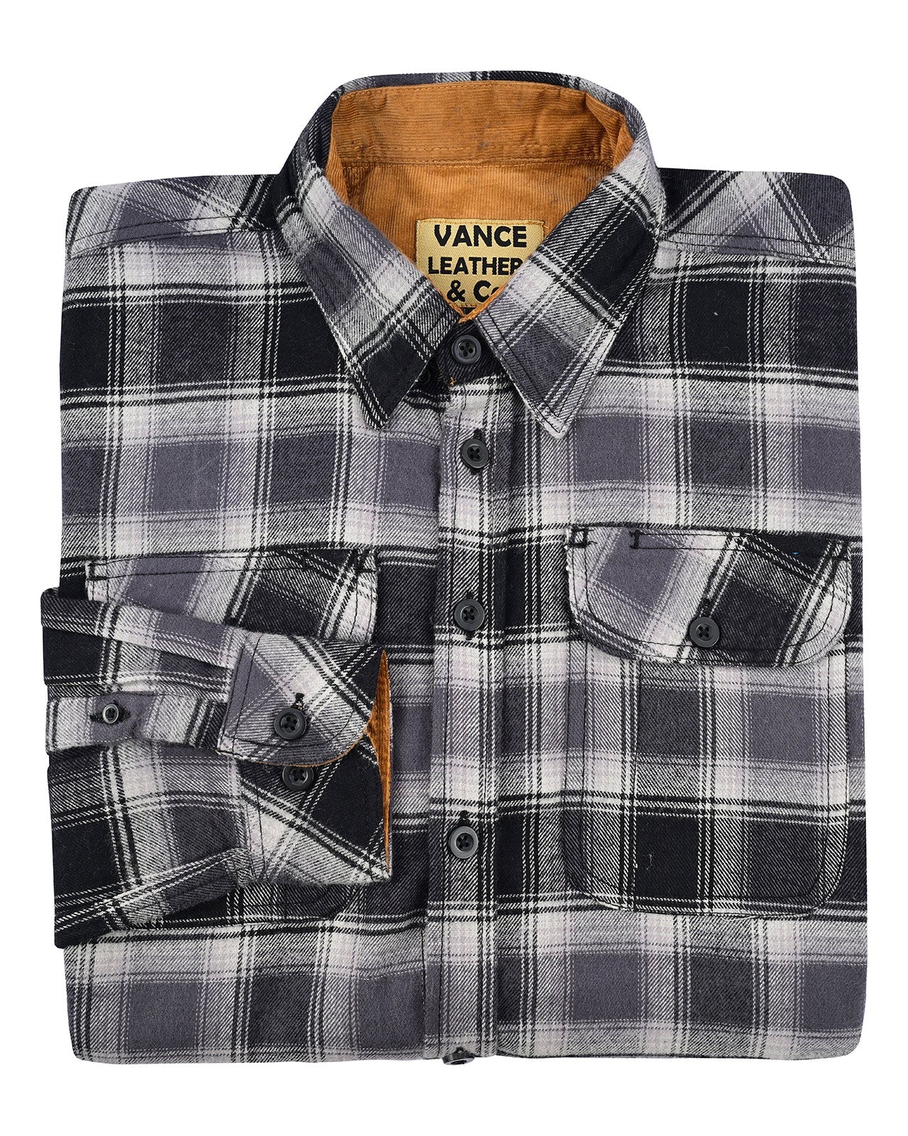 Castlerock Men's Long Sleeve Plaid Button Down Casual Flannel Shirt - Folded