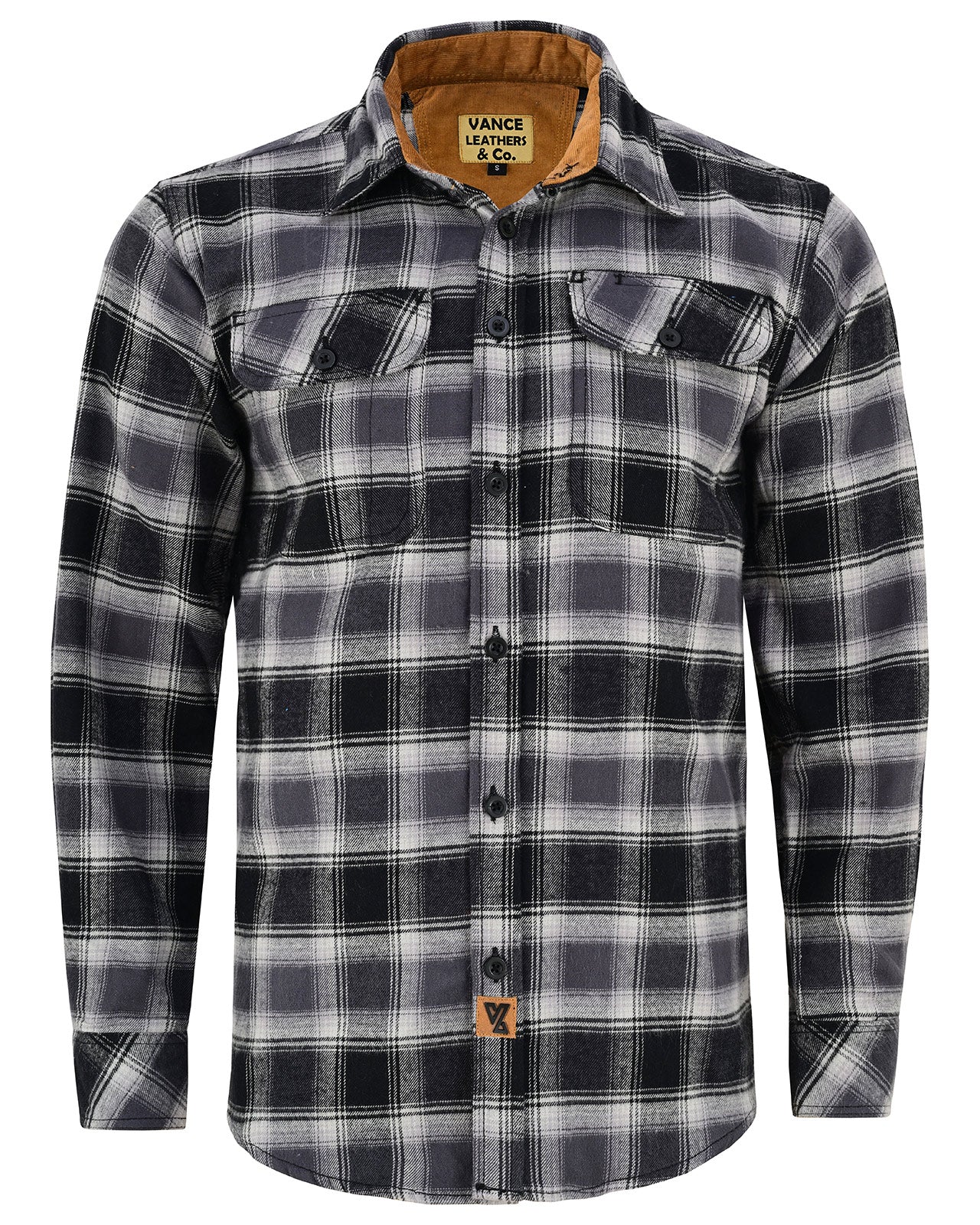 Castlerock Men's Long Sleeve Plaid Button Down Casual Flannel Shirt - Front