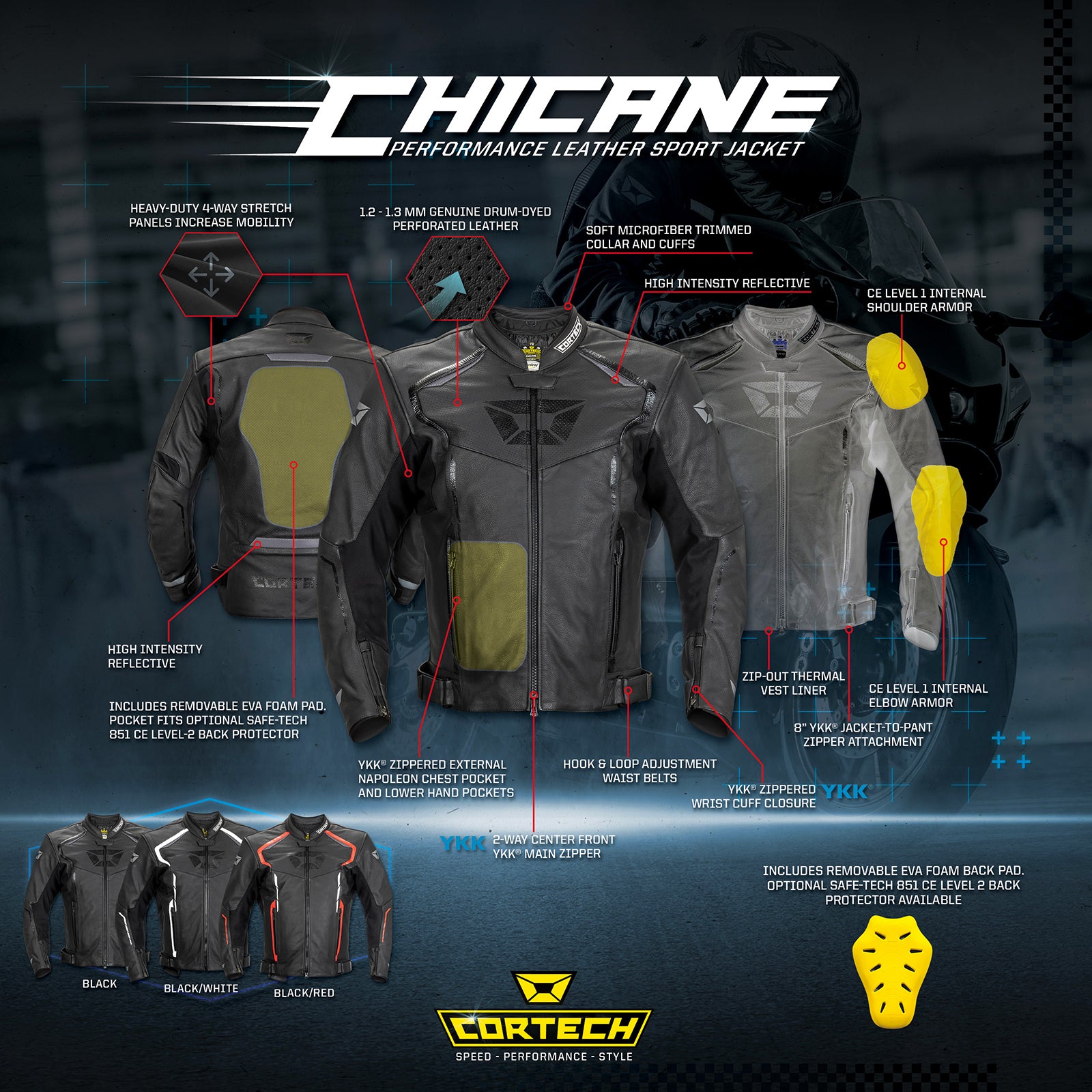 Cortech Speedway Chicane Leather Jacket
