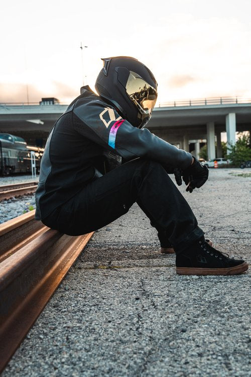 Icon Men's Conductor Black Denim Riding Jeans