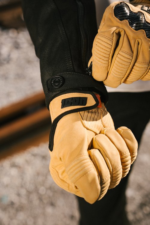 Icon Long Track CX Men's Motorcycle Gloves