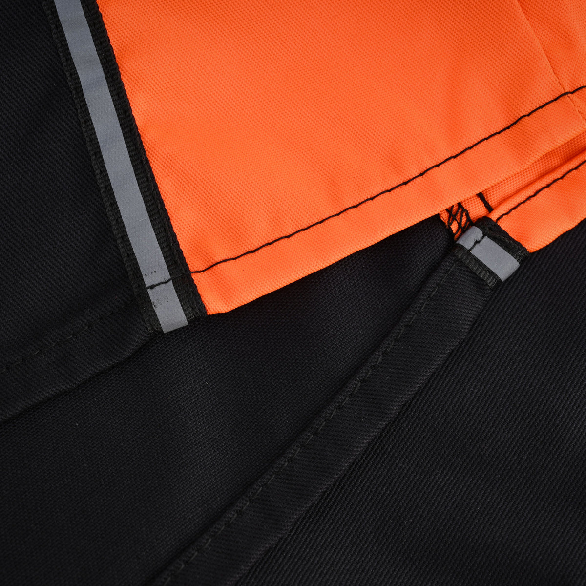Vance Men's Heavy-Duty Button up Mechanic Work Shirt w Reflective Strip Orange Sides - detail pic 4