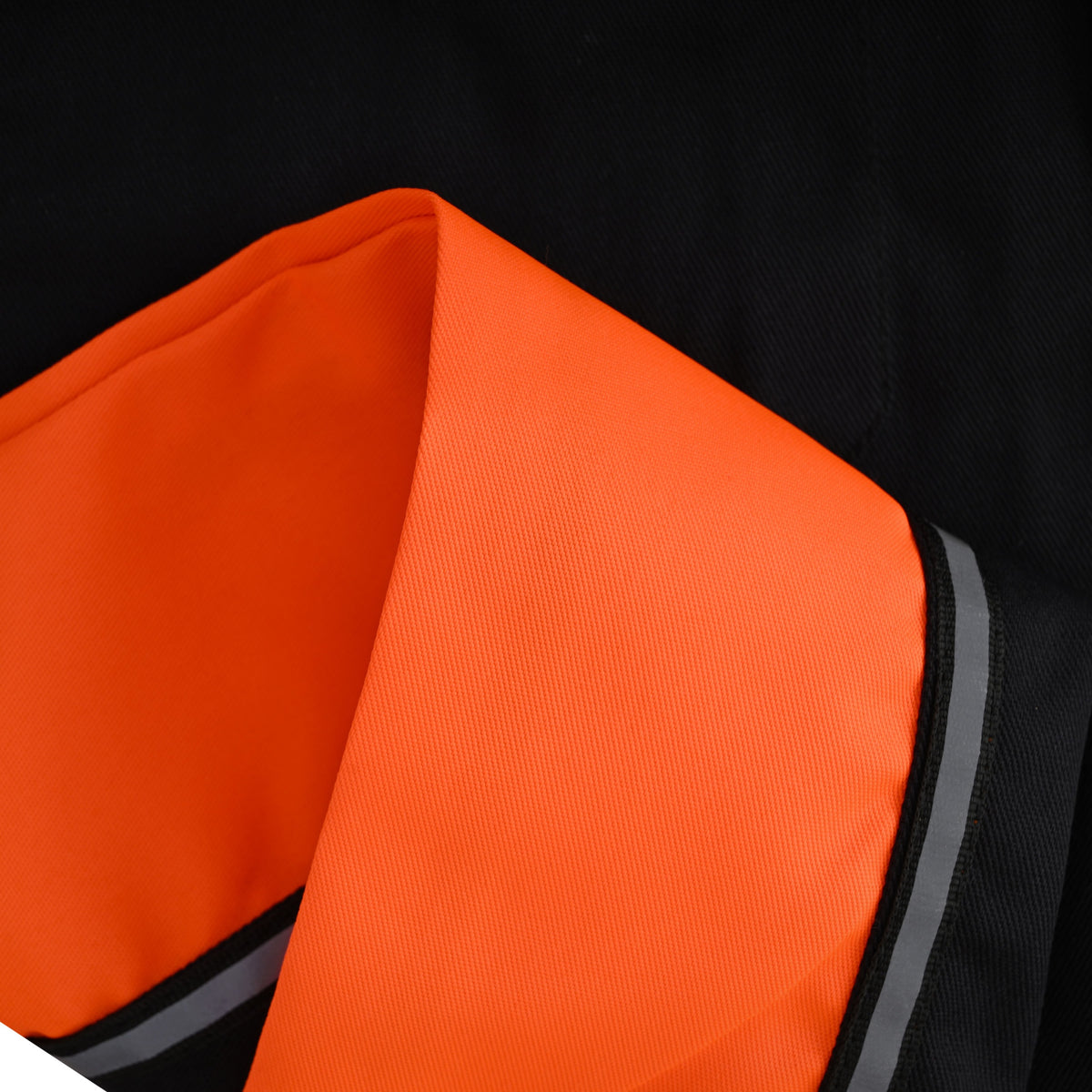 Vance Men's Heavy-Duty Button up Mechanic Work Shirt w Reflective Strip Orange Sides - detail pic 5