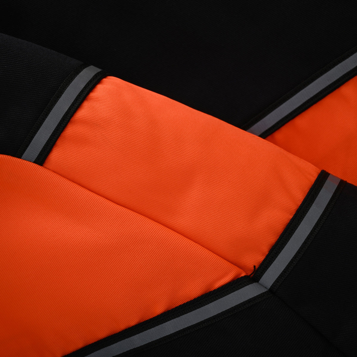 Vance Men's Black Orange Heavy-Duty Button up Mechanic Work Shirt w/ Reflective Strip - detail pic 5