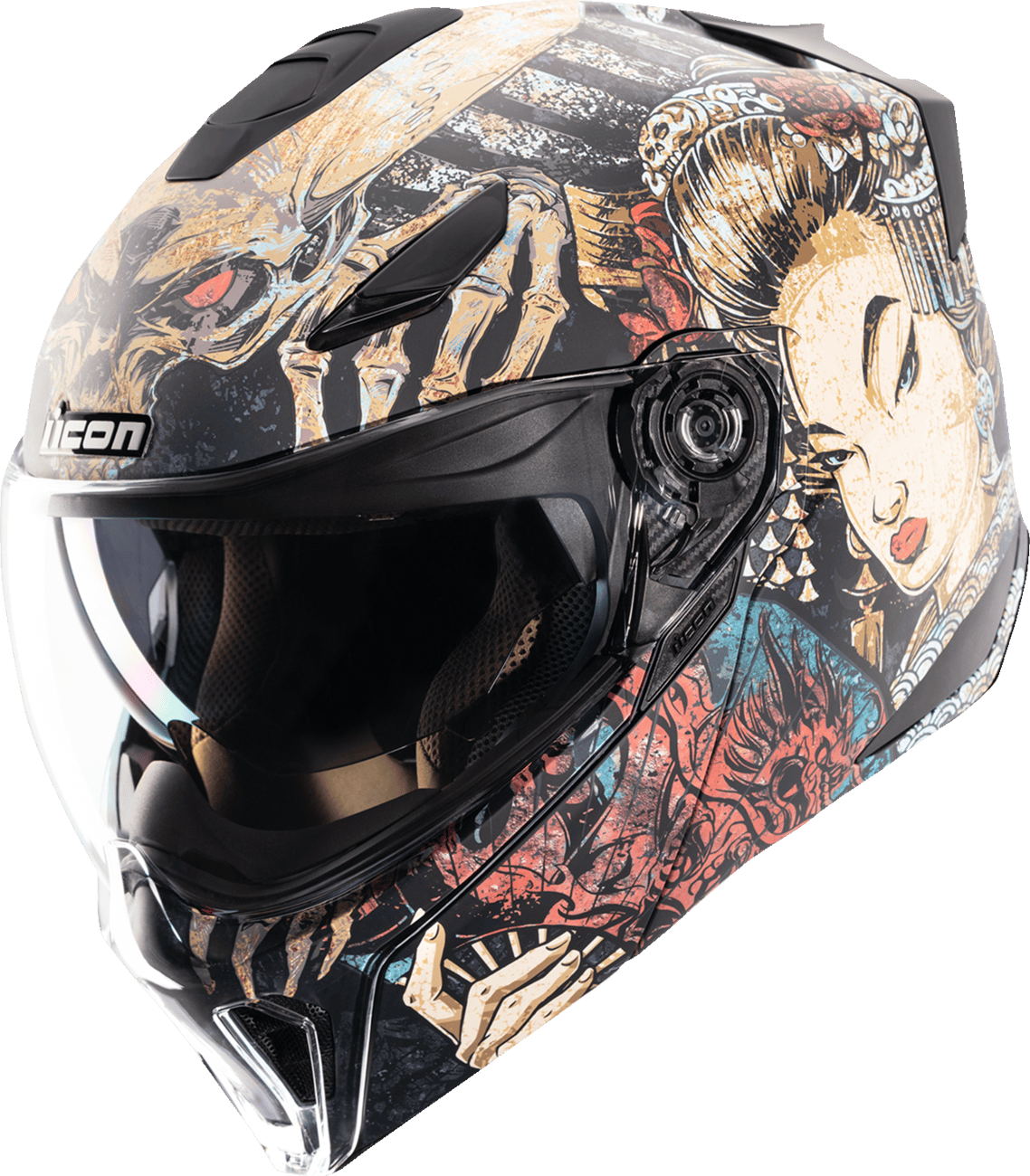 Icon Threshold Odokuro Modular Motorcycle Helmet | Team Motorcycle Icon Threshold Odokuro Modular Motorcycle Helmet | Team Motorcycle