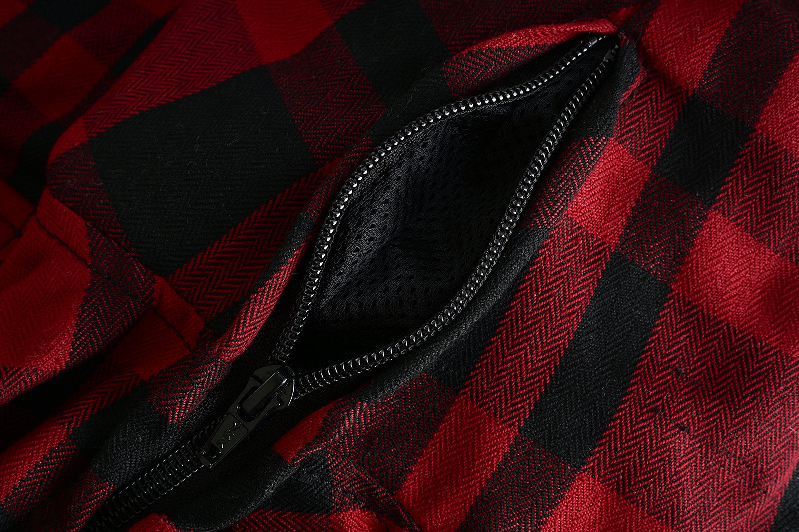 Men’s Armored Motorcycle Flannel Shirt, Armor Reinforced with Kevlar by DuPont - Underarm Vents Zipper